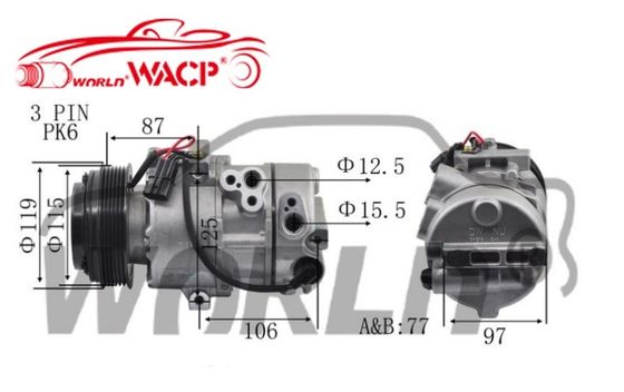 ACP1550000S 자동차 AC 압축기 기아 K3 기아 스포르타지 DW16 6PK WXKA025