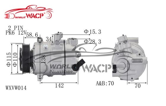 DCP32045 1K0820803G 오디 A3에 대 한 고 정밀성 VW 골프6에 대 한 캐디에 대 한 스코다 옥타비아 압축기 WXVW014